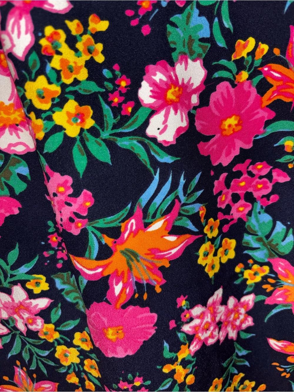 J.Crew Navy Floral Ruffle Sleeveless Blouse Top Size M - Picture 2 of 6